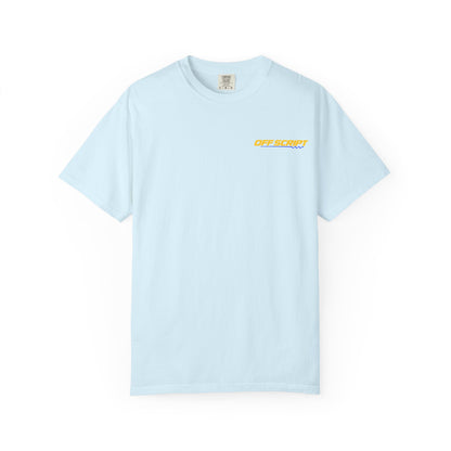 T-Shirt — Off Script Vinyl Graphic Tee: "Make Your Own Plans" Retro Racing Design