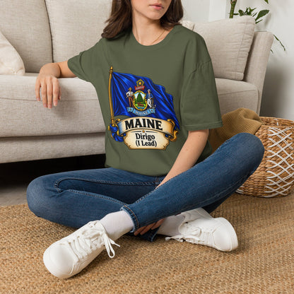 Maine State Flag T-Shirt — 'Dirigo (I Lead)' Vintage Flag Tee