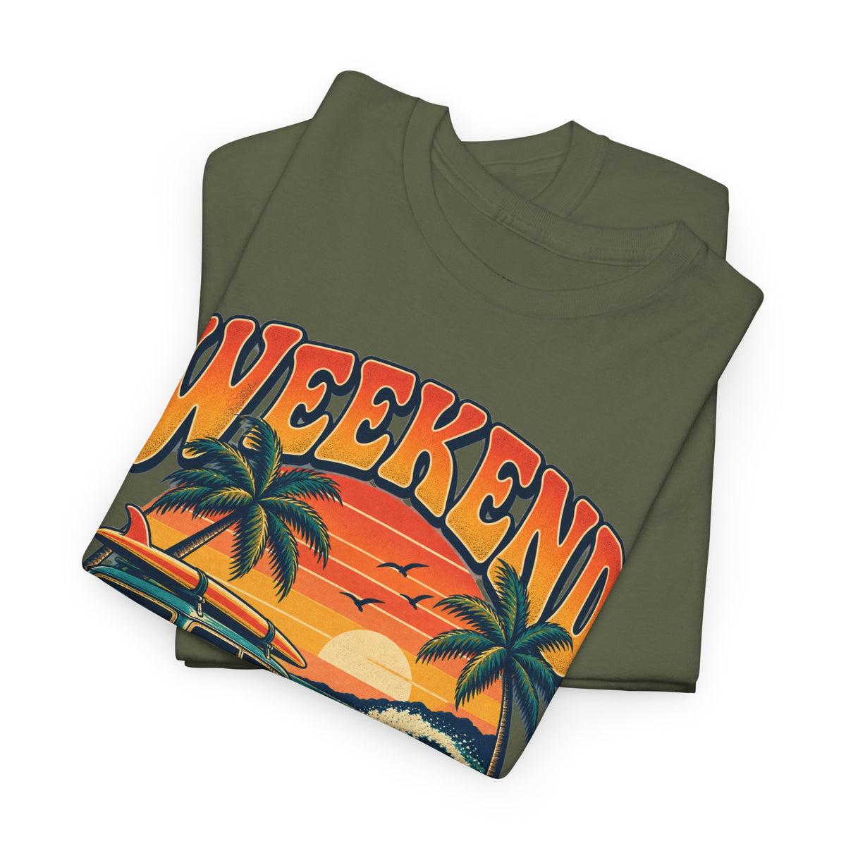 Weekend State of Mind Tee – Retro Surf Van Sunset T-Shirt