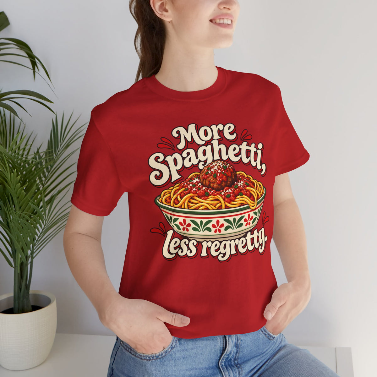 More Spaghetti Less Regretti Foodie Graphic Tee