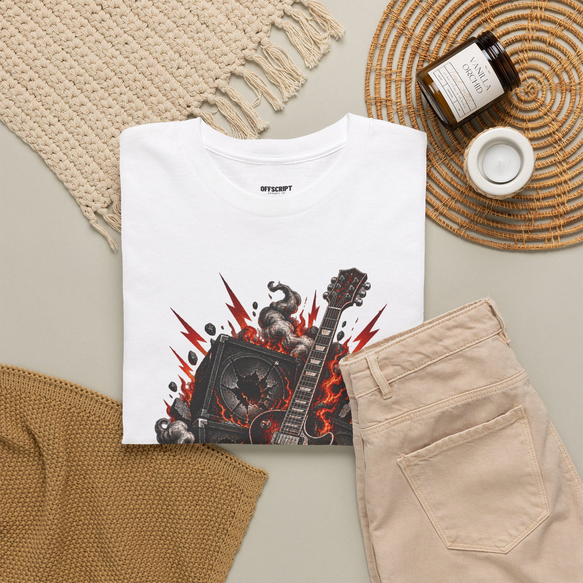 Electric Skull Guitar T‑Shirt — Rock & Metal Graphic Tee for Musicians and Fans