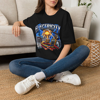 Electricity Graphic T-Shirt — Vintage Lightbulb Power Design
