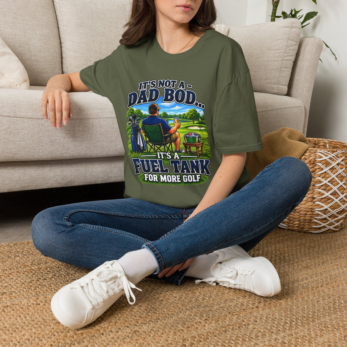 Golf Dad T-Shirt — "It’s Not a Dad Bod… It’s a Fuel Tank for More Golf"
