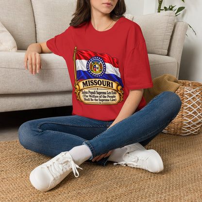 Missouri Flag T‑Shirt — State Seal & Motto Folded Flag Tee