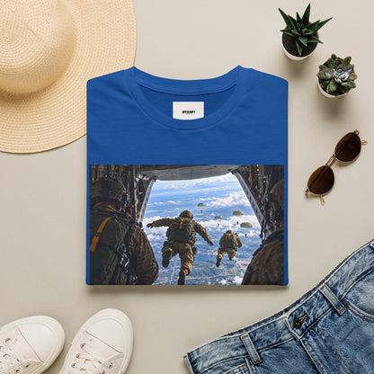 Parachute Jump Soldiers T-Shirt — Military Airborne Jump Photo Tee