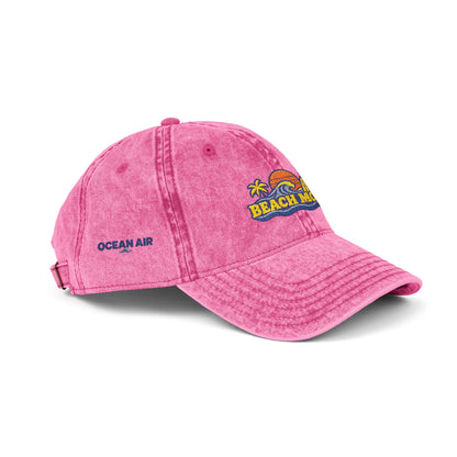 Vintage Embroidered Beach House Cap — Washed Red Dad Hat