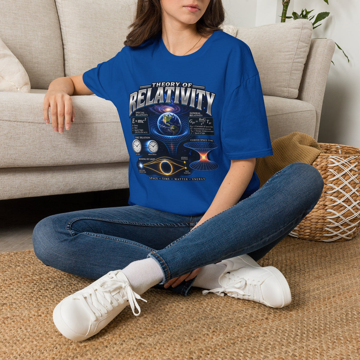 Theory of Relativity T-Shirt — Science Graphic Tee with Earth & Equations