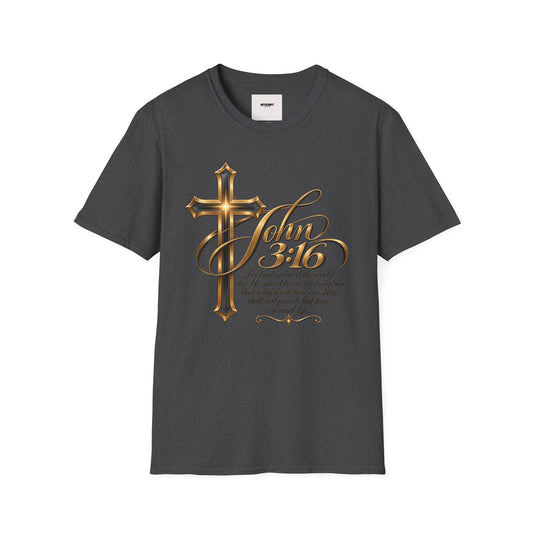 John 3:16 Cross T-Shirt — Inspirational Christian Scripture Tee