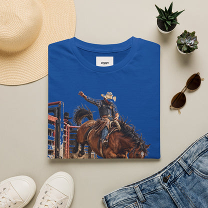 Rodeo Bucking Horse T-Shirt — 'Roping for Eight' Western Cowboy Shirt