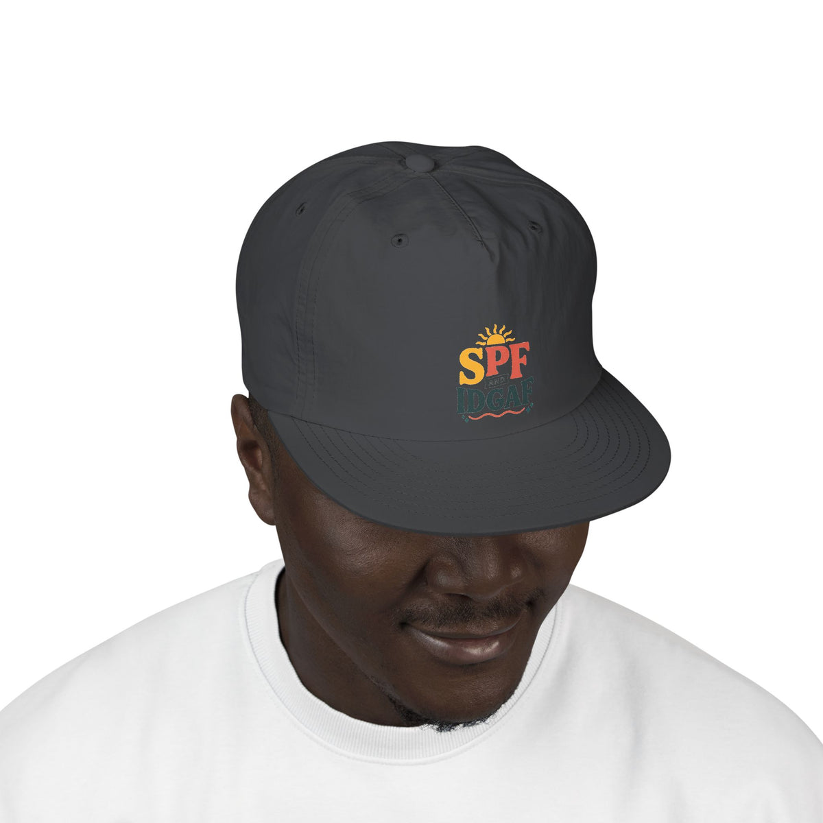 SPF IDGAF Surf Cap | Retro Sun Typography Hat