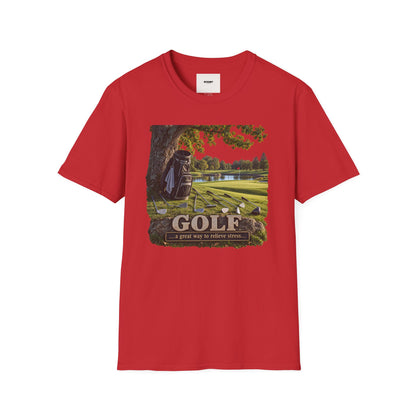 Golf Course Scene T‑Shirt — 'GOLF' Scenic Golfing Graphic Tee