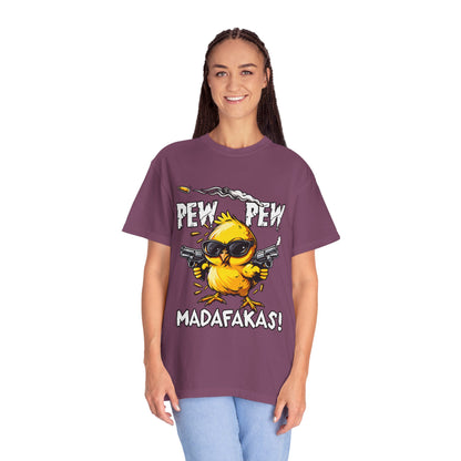 Pew Pew Madafakas Funny Duck Graphic T-Shirt