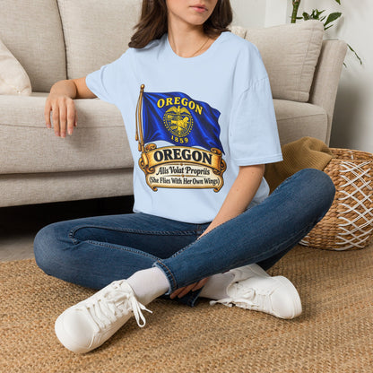 Oregon State Flag T-Shirt — 'Allis Volat Propria' Vintage Banner Tee