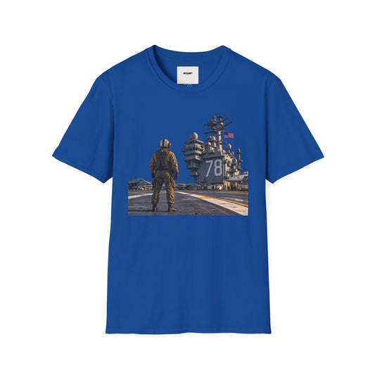 Aircraft Carrier Deck T‑Shirt – Navy Sailor & Carrier 78 Graphic