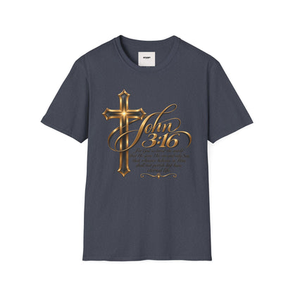 John 3:16 Cross T-Shirt — Inspirational Christian Scripture Tee