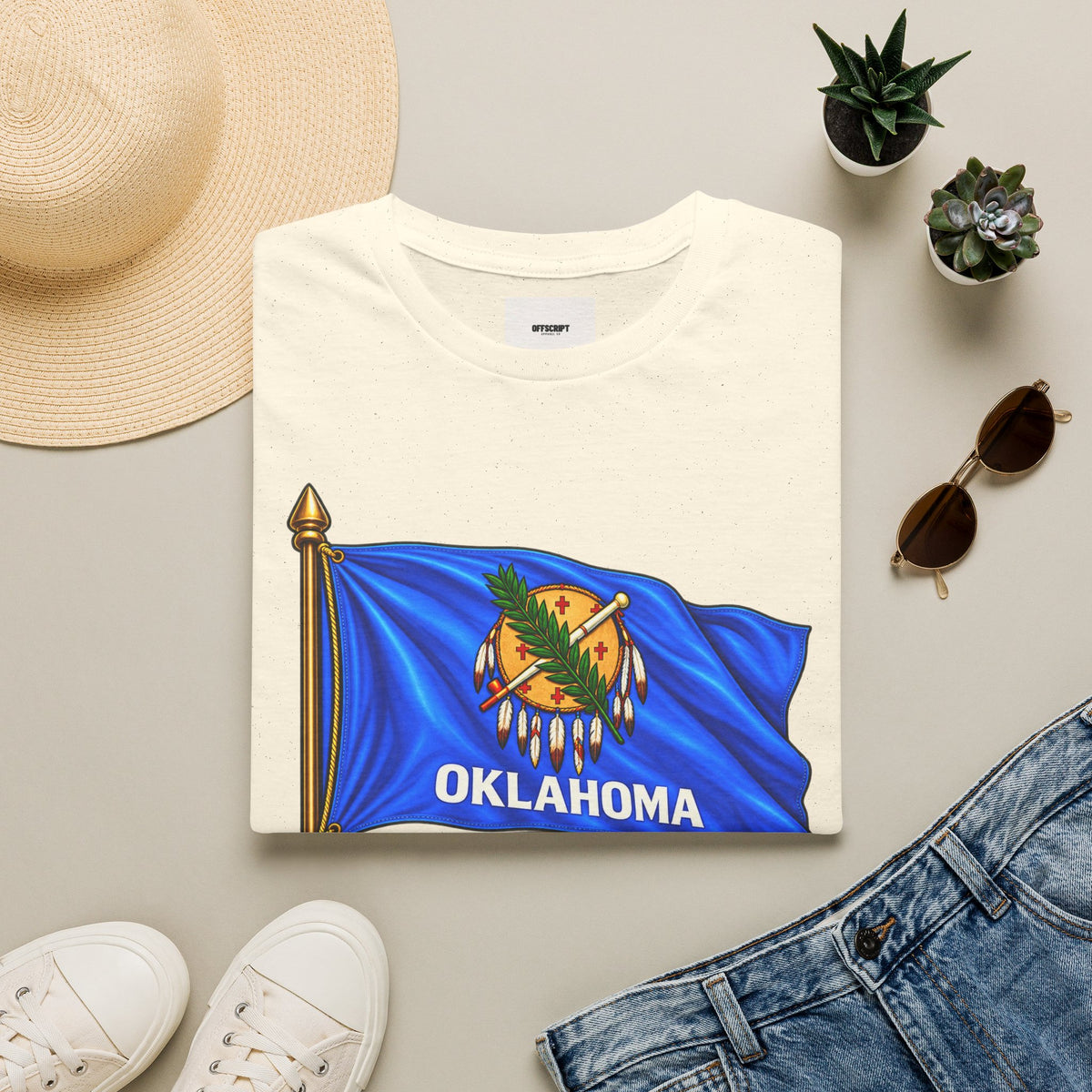Oklahoma Flag T-Shirt — State Pride Tee with 'Oklahoma' & Seal