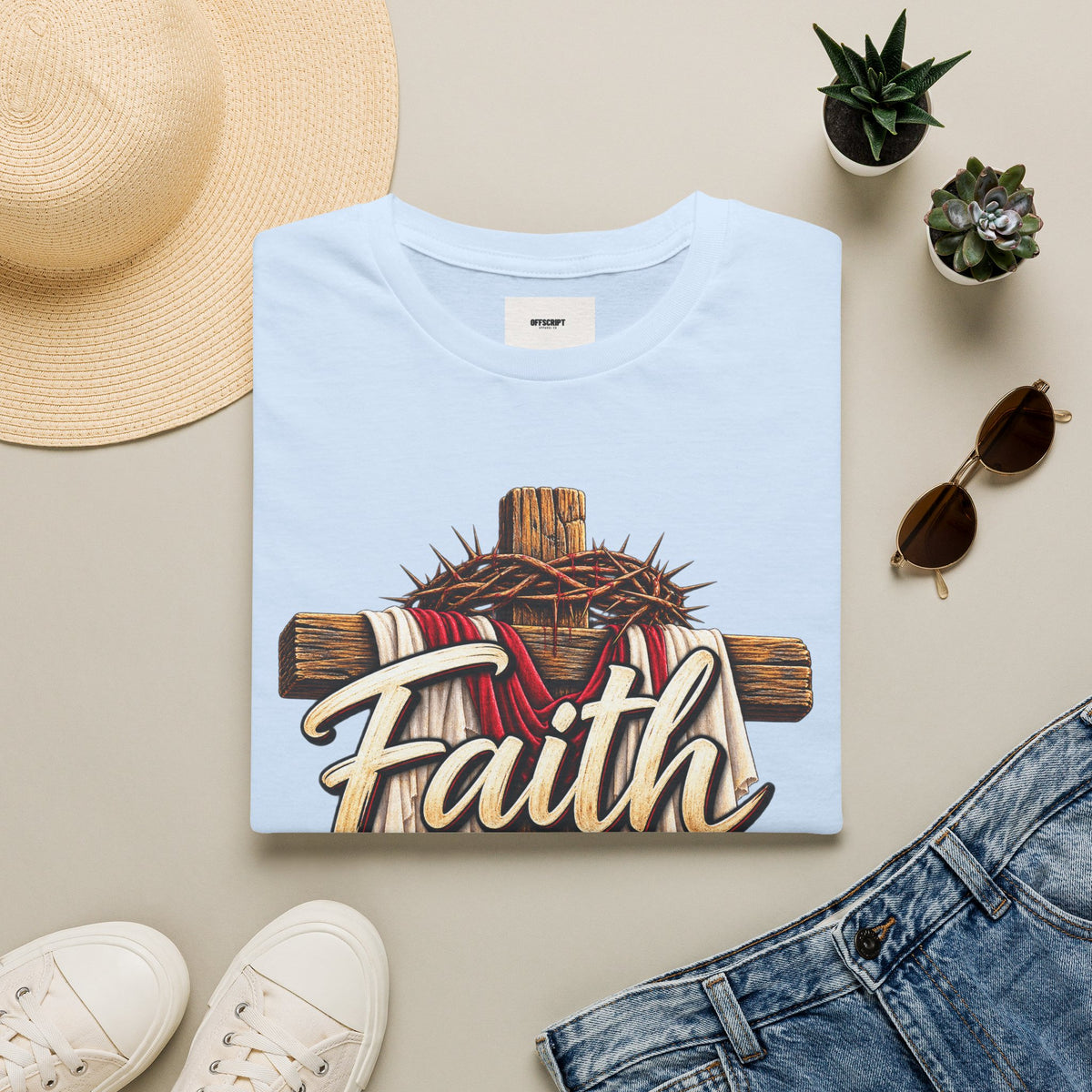 Faith Cross T‑Shirt — "Faith Makes All Things Possible" Christian Tee
