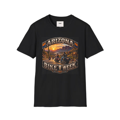 Arizona Bike Week Sunset T-Shirt — Vintage Motorcycle Desert Road Tee