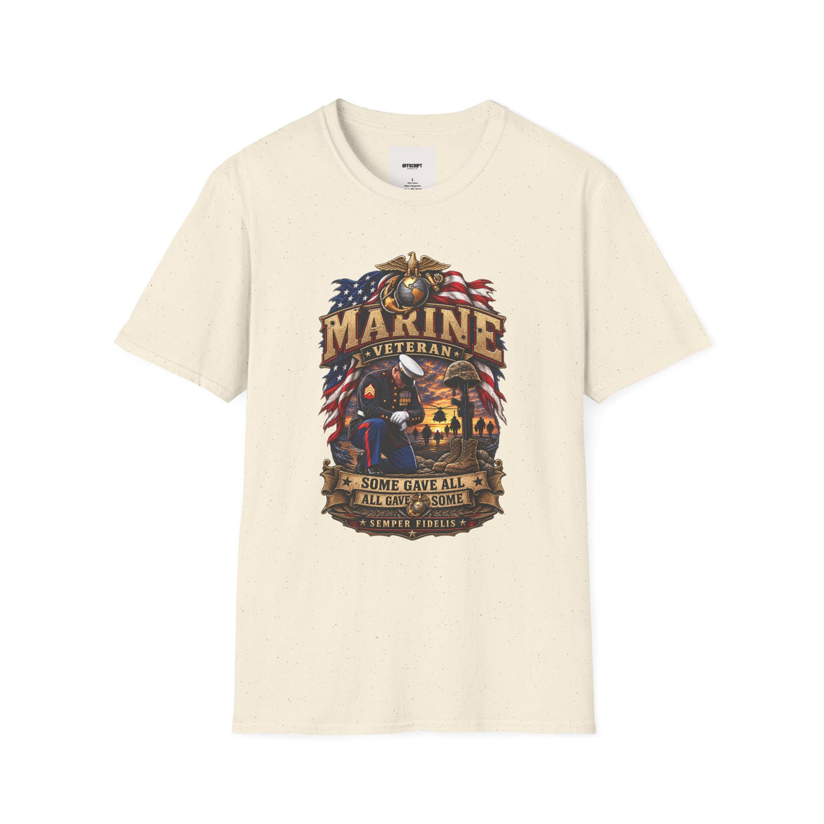 Marine Veteran T-Shirt — US Flag Eagle Emblem Military Tribute