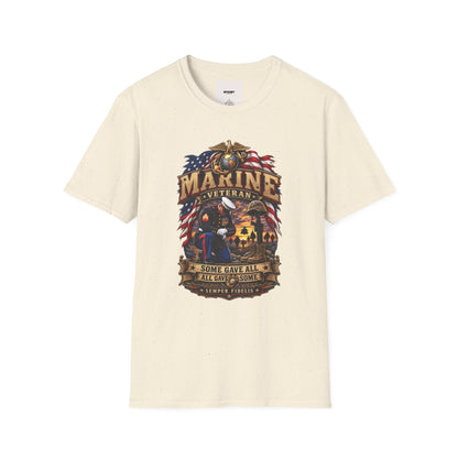 Marine Veteran T-Shirt — US Flag Eagle Emblem Military Tribute