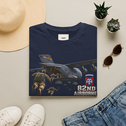 82nd Airborne Paratrooper T-Shirt — Military Jump C-17 Skydiving Design