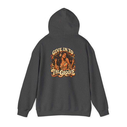 Hoodie — Give Into The Groove Retro Disco Graphic Hoodie