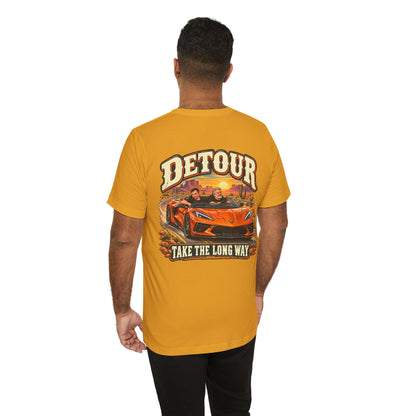 Detour Graphic Tee — 'Detour: Take the Long Way' Vintage Road Trip T‑Shirt