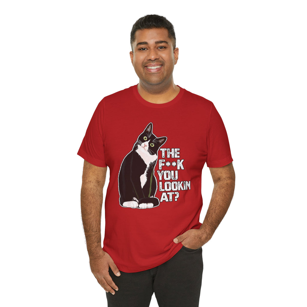 Tuxedo Cat Tee — "The F*ck You Lookin' At?" Graphic Shirt
