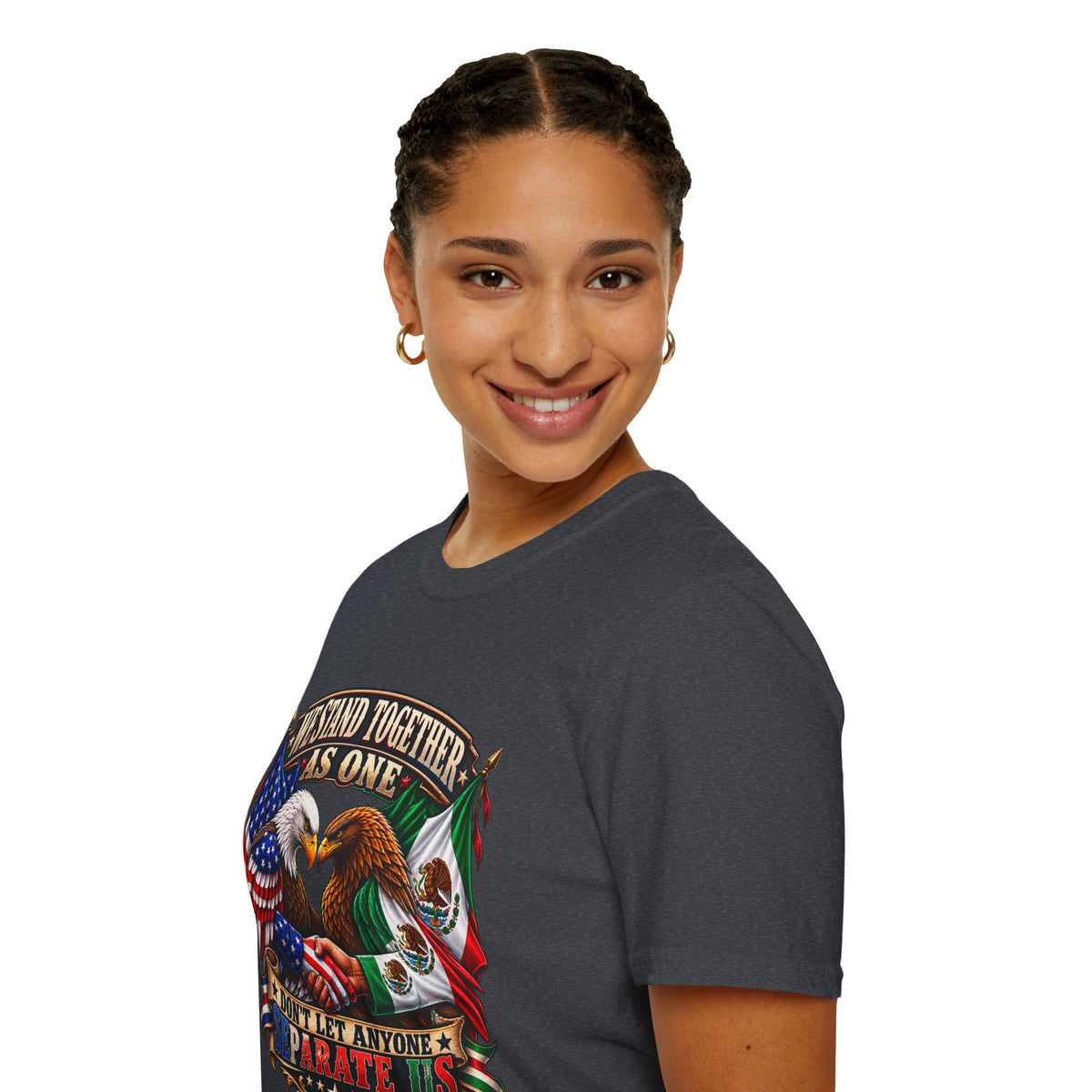 We Stand Together As One Eagle T-Shirt — USA & Mexico Unity Patriotic Tee
