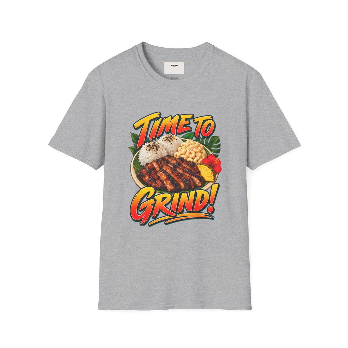 Time To Grind T-Shirt — Hawaiian Plate BBQ Graphic Tee