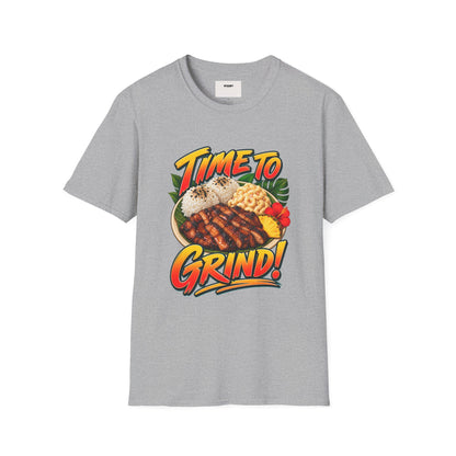 Time To Grind T-Shirt — Hawaiian Plate BBQ Graphic Tee