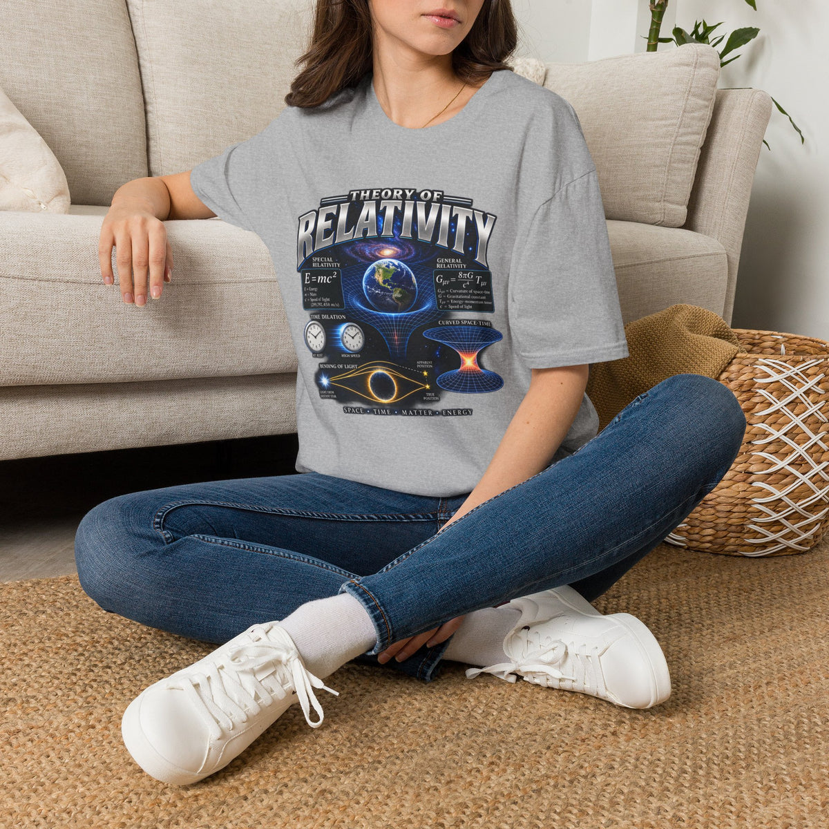 Theory of Relativity T-Shirt — Science Graphic Tee with Earth & Equations