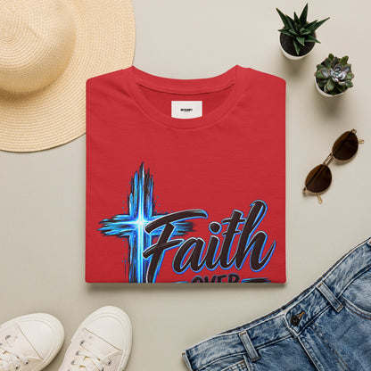 Faith Over Fear T‑Shirt — Christian Cross Inspirational Graphic Tee