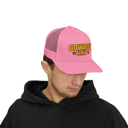 Cowboy Hat Snapback Trucker Cap – Western Rodeo Mesh Back Hat