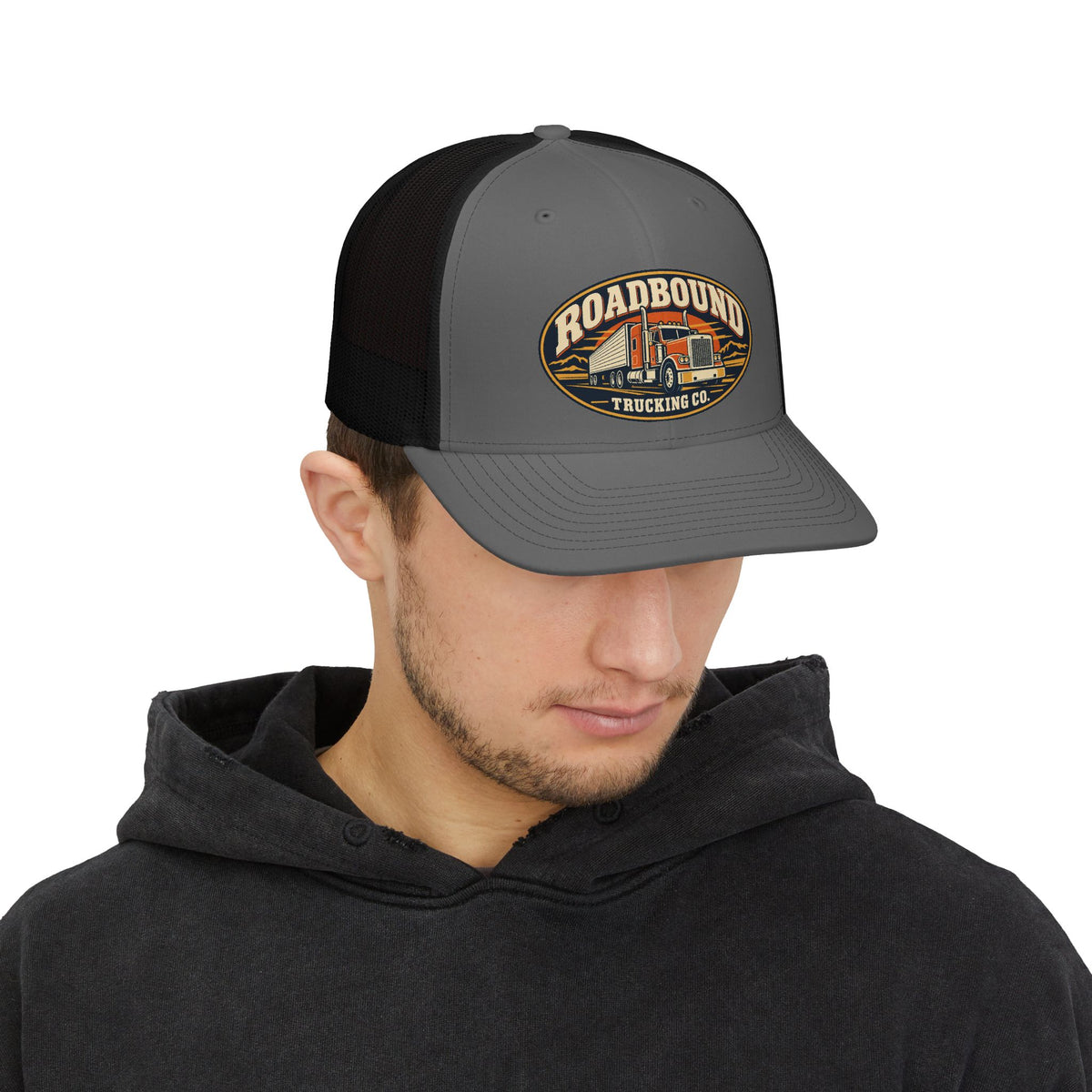 Roadbound Trucking Co. Trucker Cap - Retro Semi Truck Snapback Hat