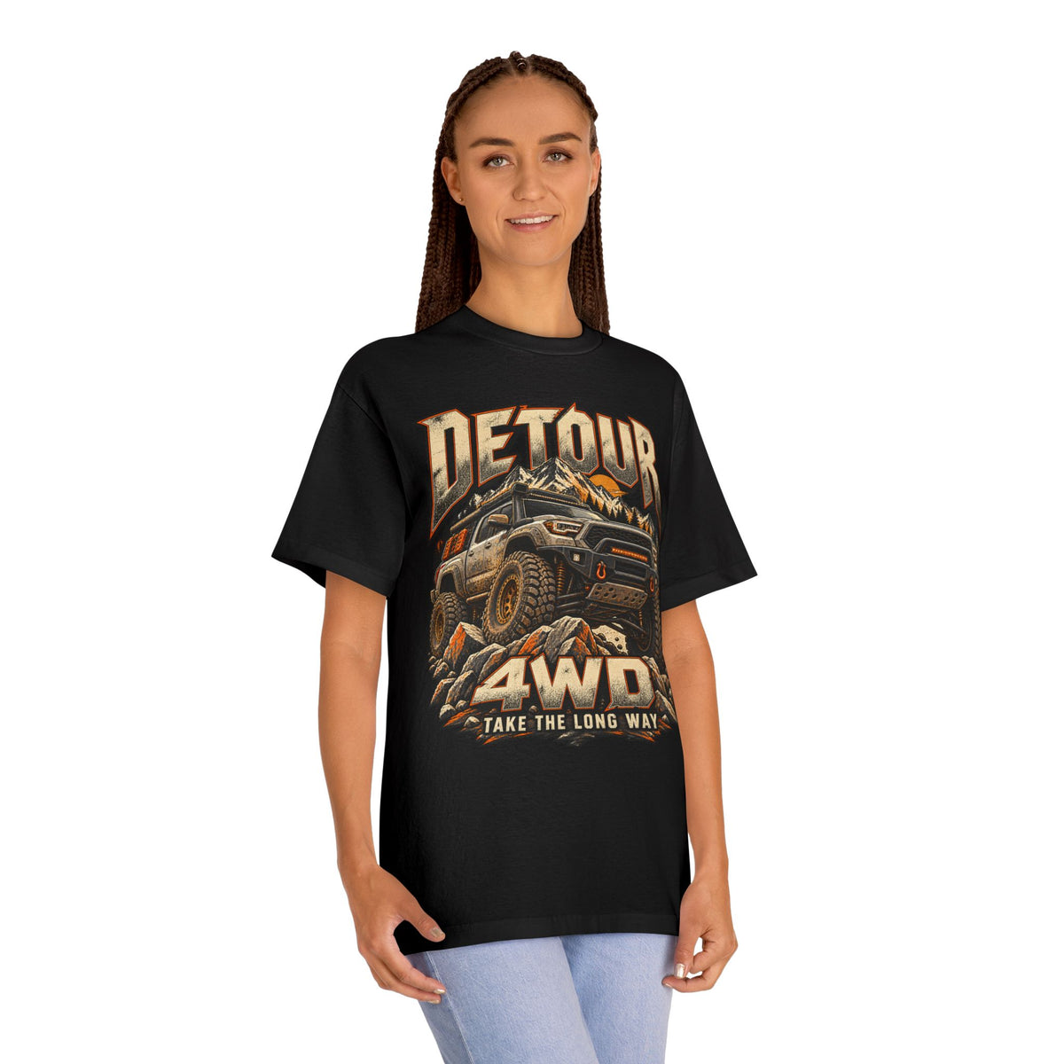 4WD Off-Road Tee — "Detour" Truck Graphic (Take the Long Way)