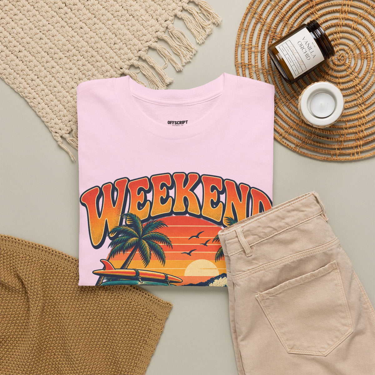 Weekend State of Mind Tee – Retro Surf Van Sunset T-Shirt