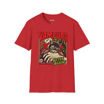 Vampurr Bites Again Cat Horror Graphic T-Shirt