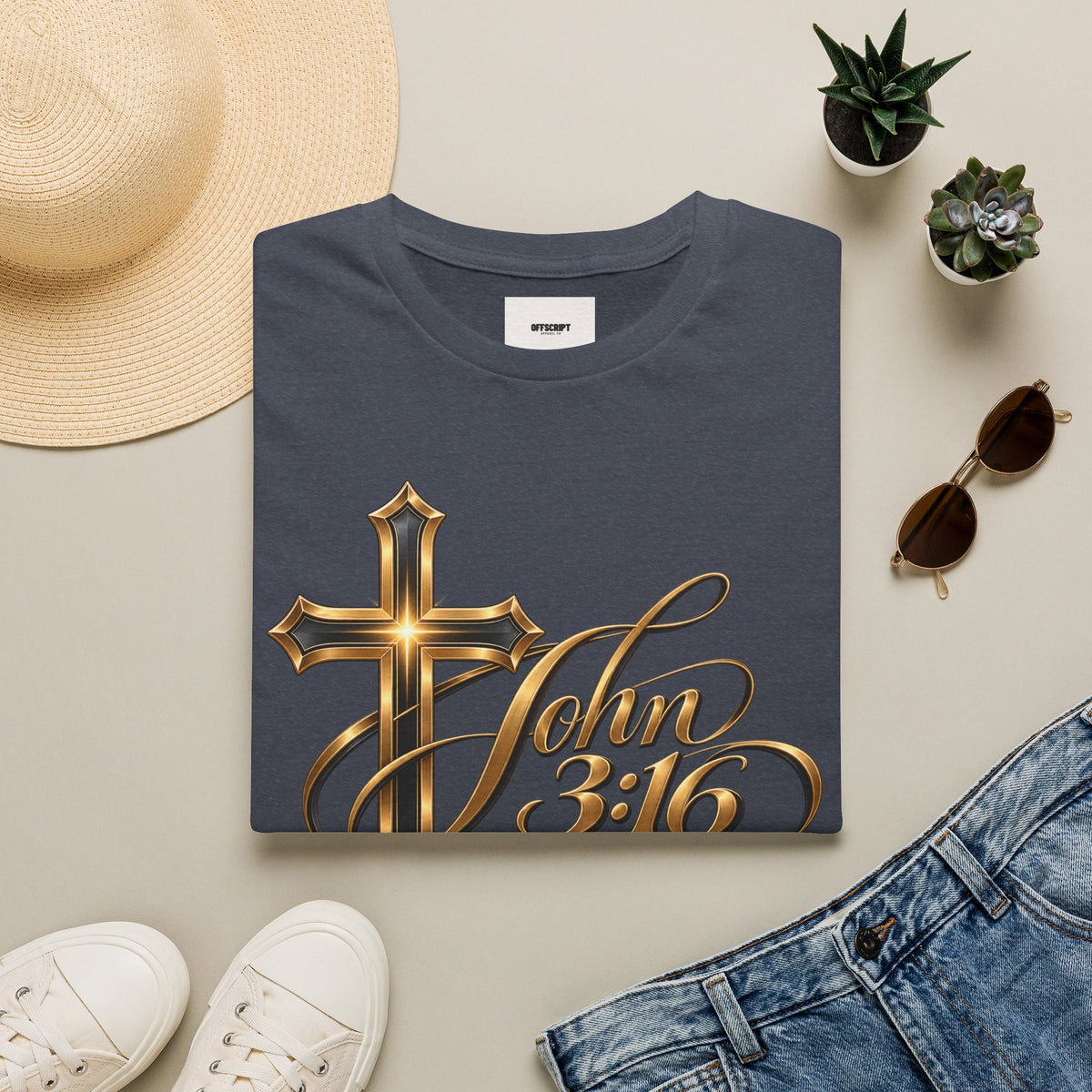John 3:16 Cross T-Shirt — Inspirational Christian Scripture Tee