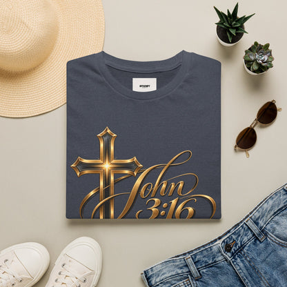 John 3:16 Cross T-Shirt — Inspirational Christian Scripture Tee