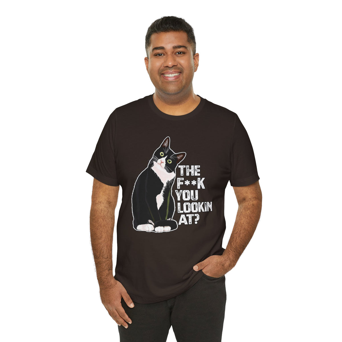 Tuxedo Cat Tee — "The F*ck You Lookin' At?" Graphic Shirt