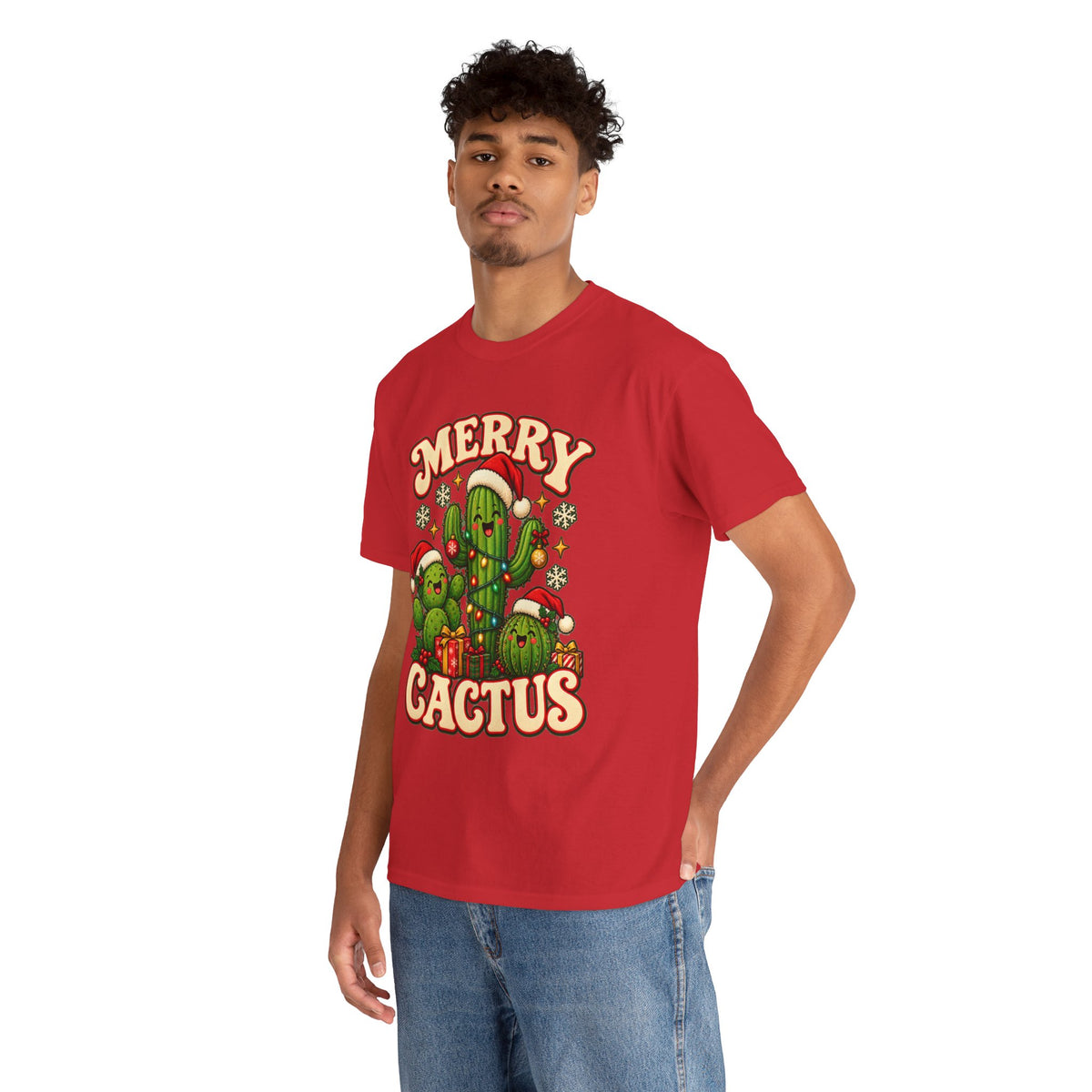 Merry Cactus Christmas Tee — Festive Holiday Cactus Shirt