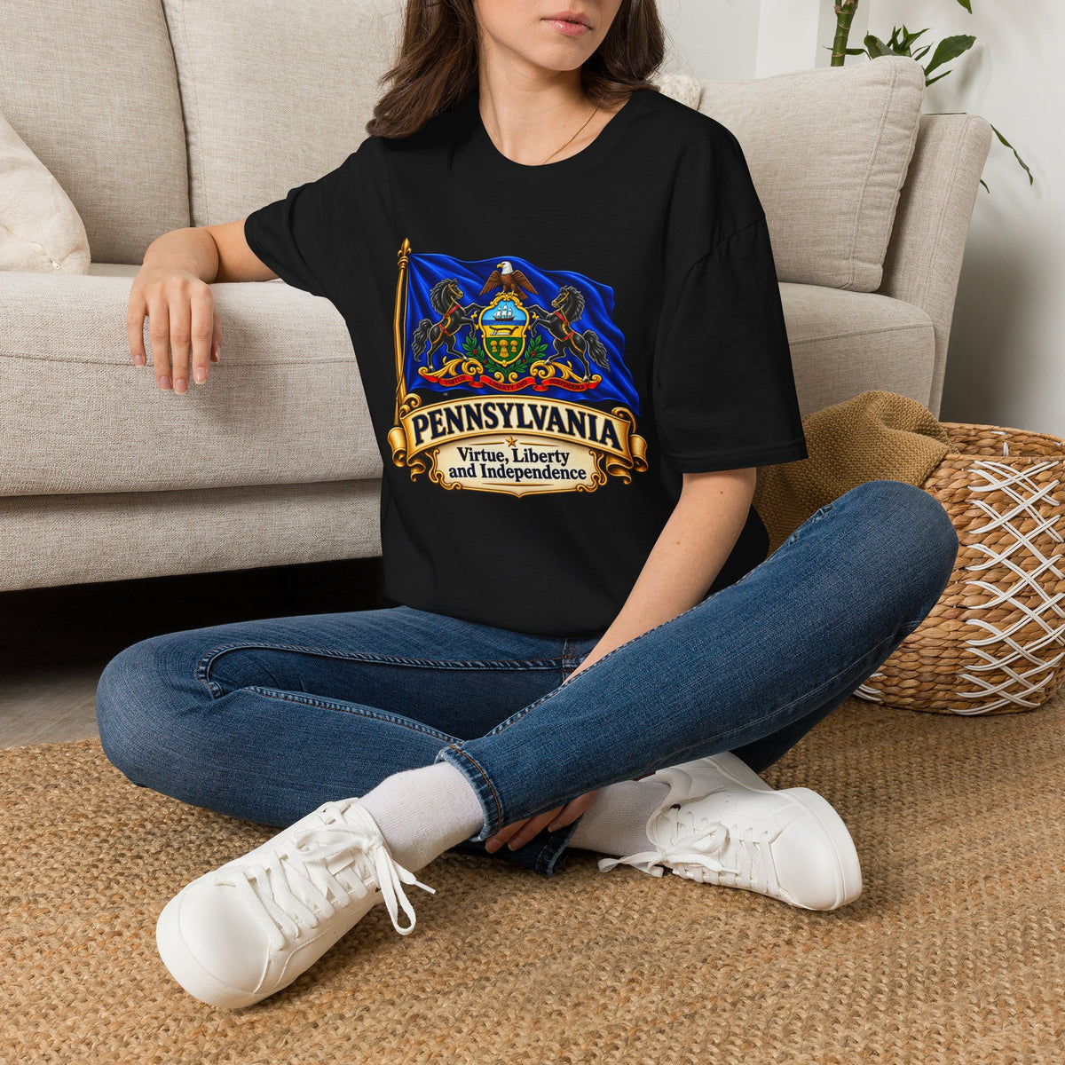 Pennsylvania Flag T‑Shirt — Vintage State Crest Tee