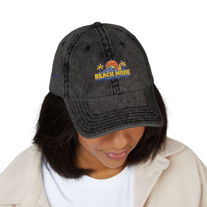 Vintage Embroidered Beach House Cap — Washed Red Dad Hat