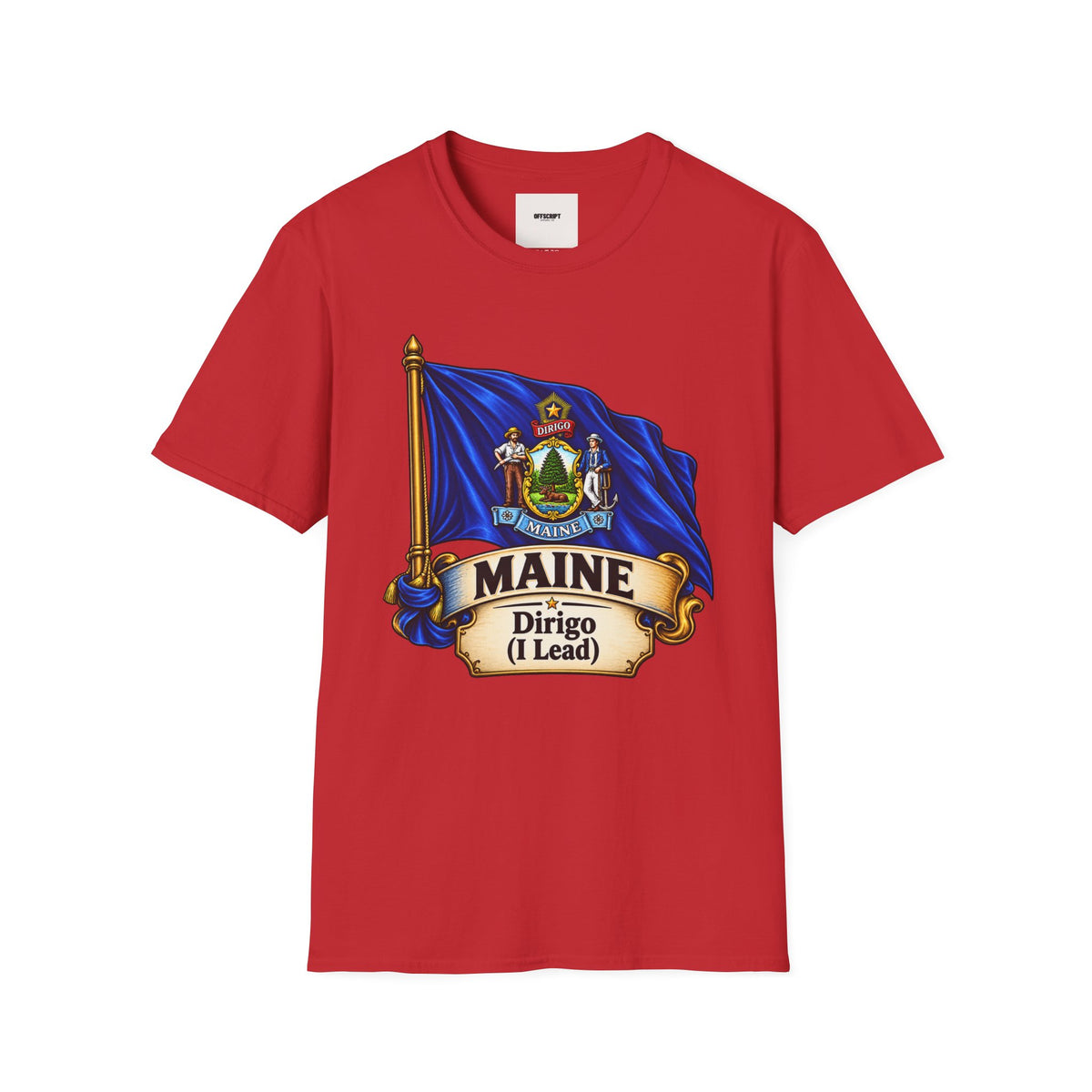 Maine State Flag T-Shirt — 'Dirigo (I Lead)' Vintage Flag Tee