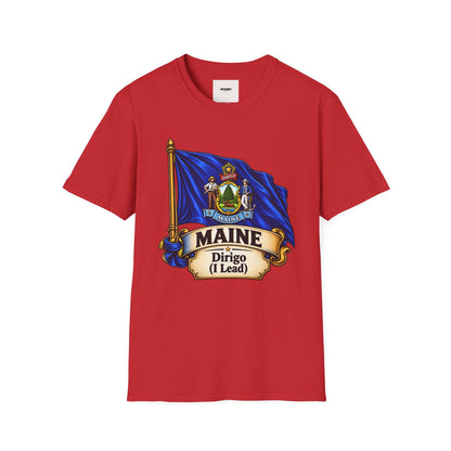 Maine State Flag T-Shirt — 'Dirigo (I Lead)' Vintage Flag Tee