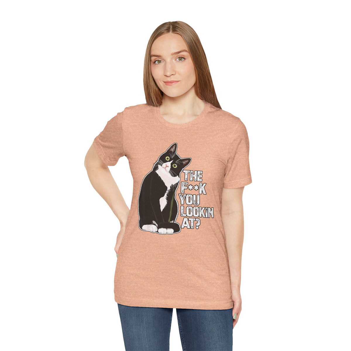 Tuxedo Cat Tee — "The F*ck You Lookin' At?" Graphic Shirt