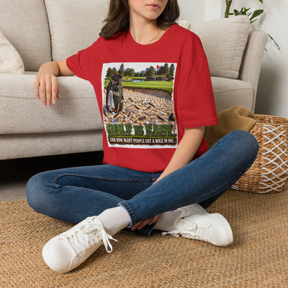 Golf Bunker Scene T-Shirt — "How Many People Live & Work In Dunes" Graphic Tee