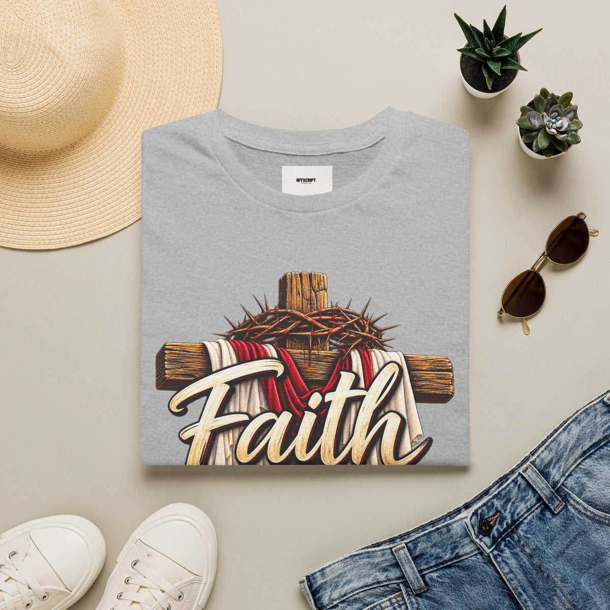 Faith Cross T‑Shirt — "Faith Makes All Things Possible" Christian Tee