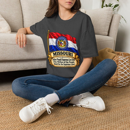 Missouri Flag T‑Shirt — State Seal & Motto Folded Flag Tee